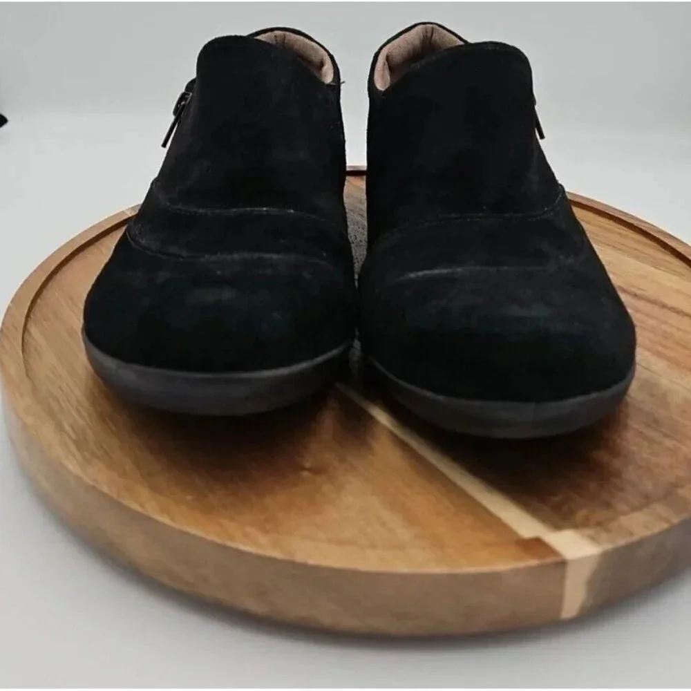 Naturalizer Natural Soul Shoes Womens 9.5 M Black Suede Slip On Zip - Picture 2 of 7